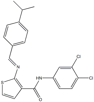 N-(3,4-dichlorophenyl)-2-[(E)-(4-propan-2-ylphenyl)methylideneamino]thiophene-3-carboxamide Struktur