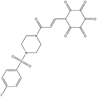 (E)-1-[4-(4-fluorophenyl)sulfonylpiperazin-1-yl]-3-(4-pentoxyphenyl)prop-2-en-1-one 结构式