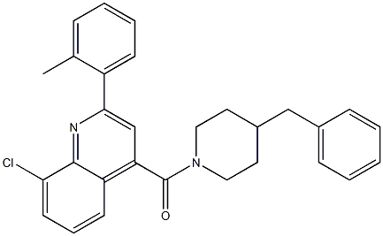 (4-benzylpiperidin-1-yl)-[8-chloro-2-(2-methylphenyl)quinolin-4-yl]methanone Structure