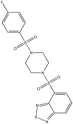 4-[4-(4-fluorophenyl)sulfonylpiperazin-1-yl]sulfonyl-2,1,3-benzothiadiazole,,结构式