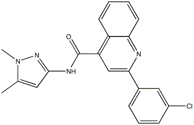 2-(3-chlorophenyl)-N-(1,5-dimethylpyrazol-3-yl)quinoline-4-carboxamide Struktur