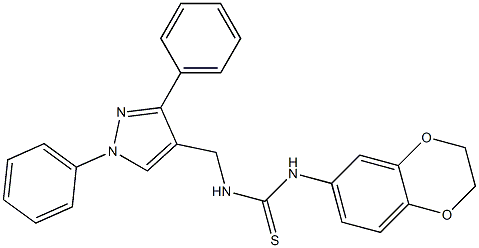 1-(2,3-dihydro-1,4-benzodioxin-6-yl)-3-[(1,3-diphenylpyrazol-4-yl)methyl]thiourea