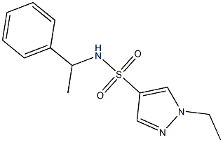 1-ethyl-N-(1-phenylethyl)pyrazole-4-sulfonamide 化学構造式