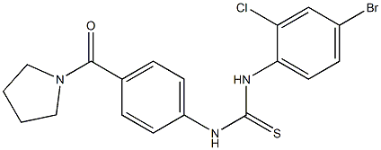 1-(4-bromo-2-chlorophenyl)-3-[4-(pyrrolidine-1-carbonyl)phenyl]thiourea Structure