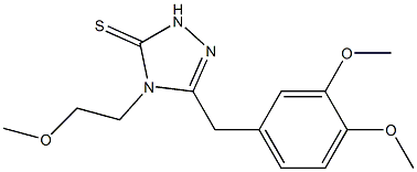 3-[(3,4-dimethoxyphenyl)methyl]-4-(2-methoxyethyl)-1H-1,2,4-triazole-5-thione 化学構造式