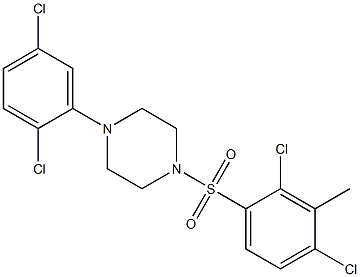 1-(2,4-dichloro-3-methylphenyl)sulfonyl-4-(2,5-dichlorophenyl)piperazine 结构式