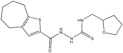1-(oxolan-2-ylmethyl)-3-(5,6,7,8-tetrahydro-4H-cyclohepta[b]thiophene-2-carbonylamino)thiourea Struktur