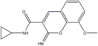 N-cyclopropyl-2-imino-8-methoxychromene-3-carboxamide Struktur