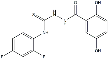 1-(2,4-difluorophenyl)-3-[(2,5-dihydroxybenzoyl)amino]thiourea 化学構造式