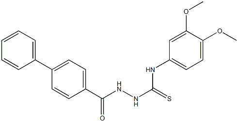 1-(3,4-dimethoxyphenyl)-3-[(4-phenylbenzoyl)amino]thiourea 化学構造式
