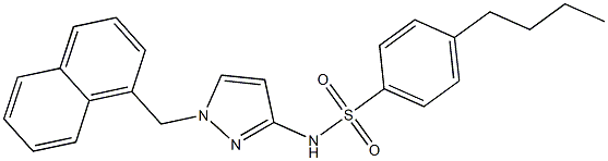 4-butyl-N-[1-(naphthalen-1-ylmethyl)pyrazol-3-yl]benzenesulfonamide Structure