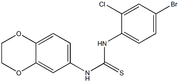 1-(4-bromo-2-chlorophenyl)-3-(2,3-dihydro-1,4-benzodioxin-6-yl)thiourea Structure