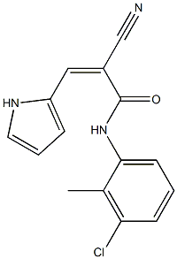 (Z)-N-(3-chloro-2-methylphenyl)-2-cyano-3-(1H-pyrrol-2-yl)prop-2-enamide Structure