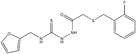 1-[[2-[(2-fluorophenyl)methylsulfanyl]acetyl]amino]-3-(furan-2-ylmethyl)thiourea Struktur