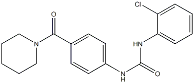 1-(2-chlorophenyl)-3-[4-(piperidine-1-carbonyl)phenyl]urea Struktur