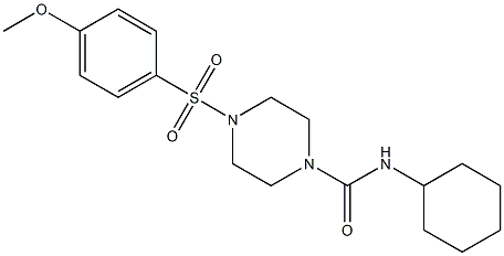 N-cyclohexyl-4-(4-methoxyphenyl)sulfonylpiperazine-1-carboxamide Struktur