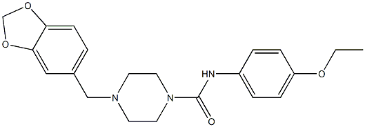 4-(1,3-benzodioxol-5-ylmethyl)-N-(4-ethoxyphenyl)piperazine-1-carboxamide 化学構造式