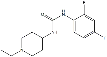 1-(2,4-difluorophenyl)-3-(1-ethylpiperidin-4-yl)urea,,结构式