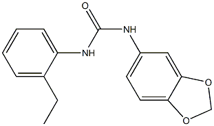 1-(1,3-benzodioxol-5-yl)-3-(2-ethylphenyl)urea 结构式