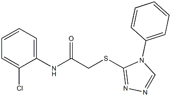 N-(2-chlorophenyl)-2-[(4-phenyl-1,2,4-triazol-3-yl)sulfanyl]acetamide 化学構造式