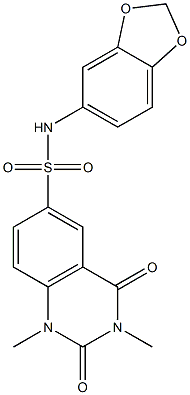 N-(1,3-benzodioxol-5-yl)-1,3-dimethyl-2,4-dioxoquinazoline-6-sulfonamide Structure