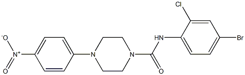 N-(4-bromo-2-chlorophenyl)-4-(4-nitrophenyl)piperazine-1-carboxamide 结构式