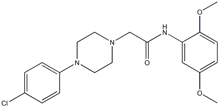 2-[4-(4-chlorophenyl)piperazin-1-yl]-N-(2,5-dimethoxyphenyl)acetamide 化学構造式