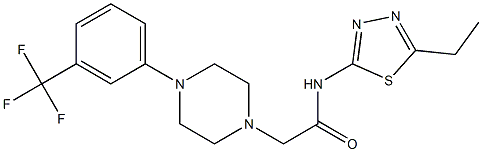 N-(5-ethyl-1,3,4-thiadiazol-2-yl)-2-[4-[3-(trifluoromethyl)phenyl]piperazin-1-yl]acetamide Structure