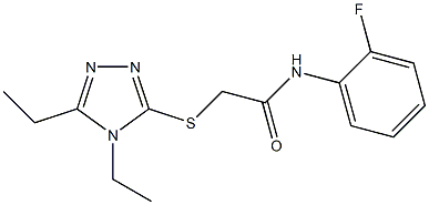 2-[(4,5-diethyl-1,2,4-triazol-3-yl)sulfanyl]-N-(2-fluorophenyl)acetamide Struktur