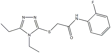 2-[(4,5-diethyl-1,2,4-triazol-3-yl)sulfanyl]-N-(2-fluorophenyl)acetamide Structure