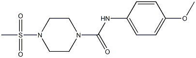 N-(4-methoxyphenyl)-4-methylsulfonylpiperazine-1-carboxamide 化学構造式