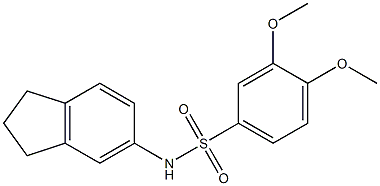 N-(2,3-dihydro-1H-inden-5-yl)-3,4-dimethoxybenzenesulfonamide,,结构式