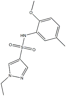 1-ethyl-N-(2-methoxy-5-methylphenyl)pyrazole-4-sulfonamide Structure