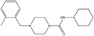 N-cyclohexyl-4-[(2-methylphenyl)methyl]piperazine-1-carboxamide Structure