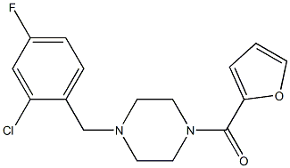 [4-[(2-chloro-4-fluorophenyl)methyl]piperazin-1-yl]-(furan-2-yl)methanone Structure