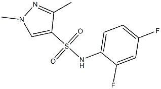 N-(2,4-difluorophenyl)-1,3-dimethylpyrazole-4-sulfonamide 化学構造式