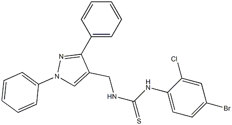 1-(4-bromo-2-chlorophenyl)-3-[(1,3-diphenylpyrazol-4-yl)methyl]thiourea Structure