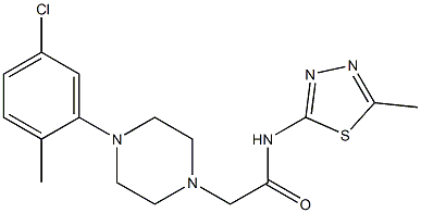 2-[4-(5-chloro-2-methylphenyl)piperazin-1-yl]-N-(5-methyl-1,3,4-thiadiazol-2-yl)acetamide Struktur