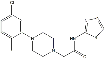 2-[4-(5-chloro-2-methylphenyl)piperazin-1-yl]-N-(1,3,4-thiadiazol-2-yl)acetamide 化学構造式