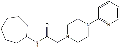 N-cycloheptyl-2-(4-pyridin-2-ylpiperazin-1-yl)acetamide 化学構造式