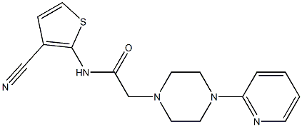 N-(3-cyanothiophen-2-yl)-2-(4-pyridin-2-ylpiperazin-1-yl)acetamide 结构式