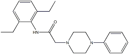 N-(2,6-diethylphenyl)-2-(4-phenylpiperazin-1-yl)acetamide 化学構造式