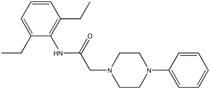 N-(2,6-diethylphenyl)-2-(4-phenylpiperazin-1-yl)acetamide 结构式