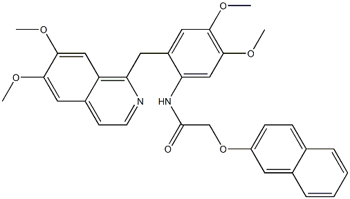 N-[2-[(6,7-dimethoxyisoquinolin-1-yl)methyl]-4,5-dimethoxyphenyl]-2-naphthalen-2-yloxyacetamide Structure