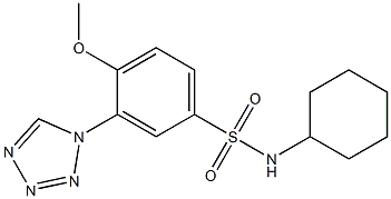 N-cyclohexyl-4-methoxy-3-(tetrazol-1-yl)benzenesulfonamide Struktur