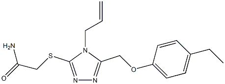 2-[[5-[(4-ethylphenoxy)methyl]-4-prop-2-enyl-1,2,4-triazol-3-yl]sulfanyl]acetamide,,结构式