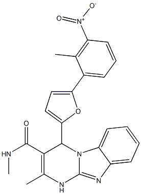 N,2-dimethyl-4-[5-(2-methyl-3-nitrophenyl)furan-2-yl]-1,4-dihydropyrimido[1,2-a]benzimidazole-3-carboxamide Struktur