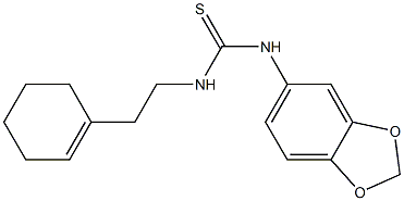 1-(1,3-benzodioxol-5-yl)-3-[2-(cyclohexen-1-yl)ethyl]thiourea 化学構造式