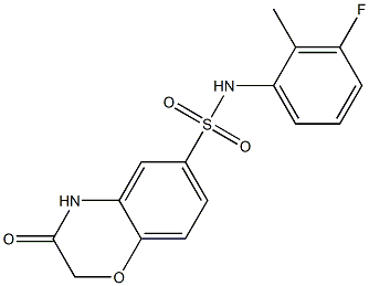 N-(3-fluoro-2-methylphenyl)-3-oxo-4H-1,4-benzoxazine-6-sulfonamide 化学構造式