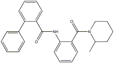 N-[2-(2-methylpiperidine-1-carbonyl)phenyl]-2-phenylbenzamide 化学構造式